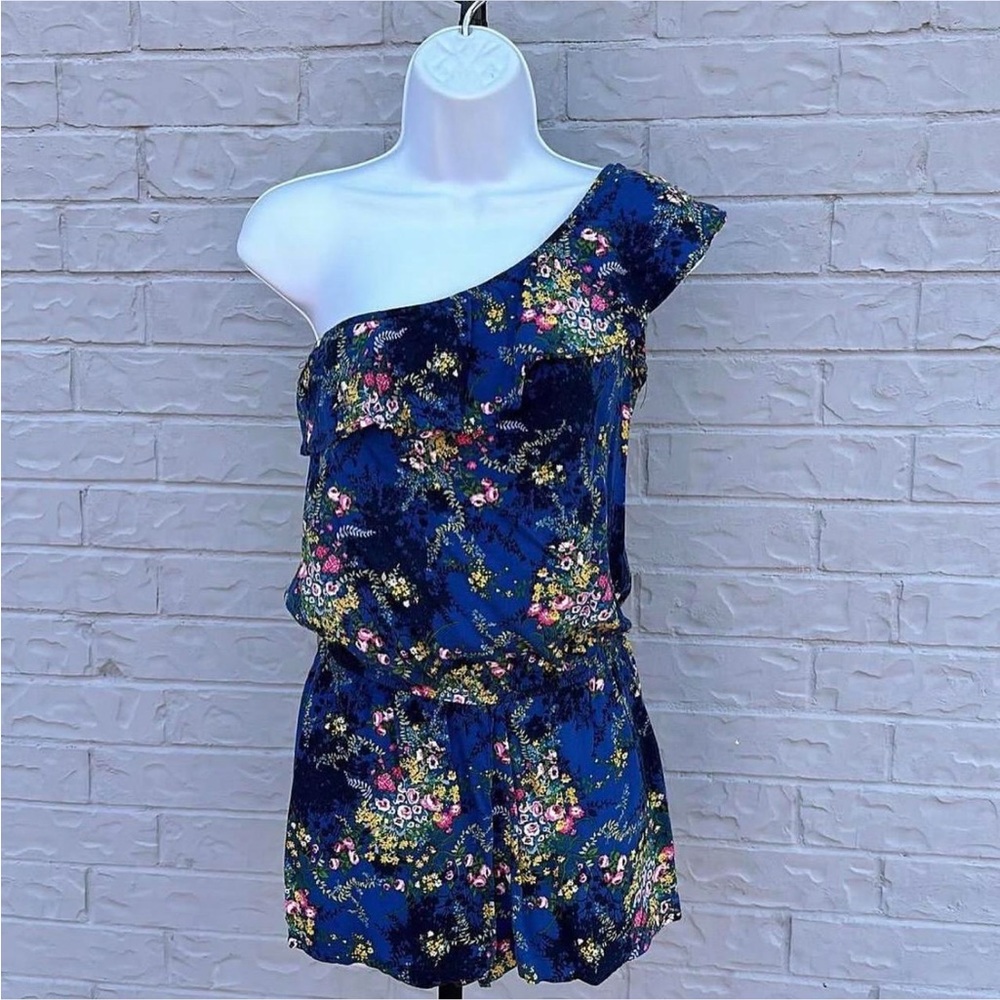Floral One-Shoulder Romper
